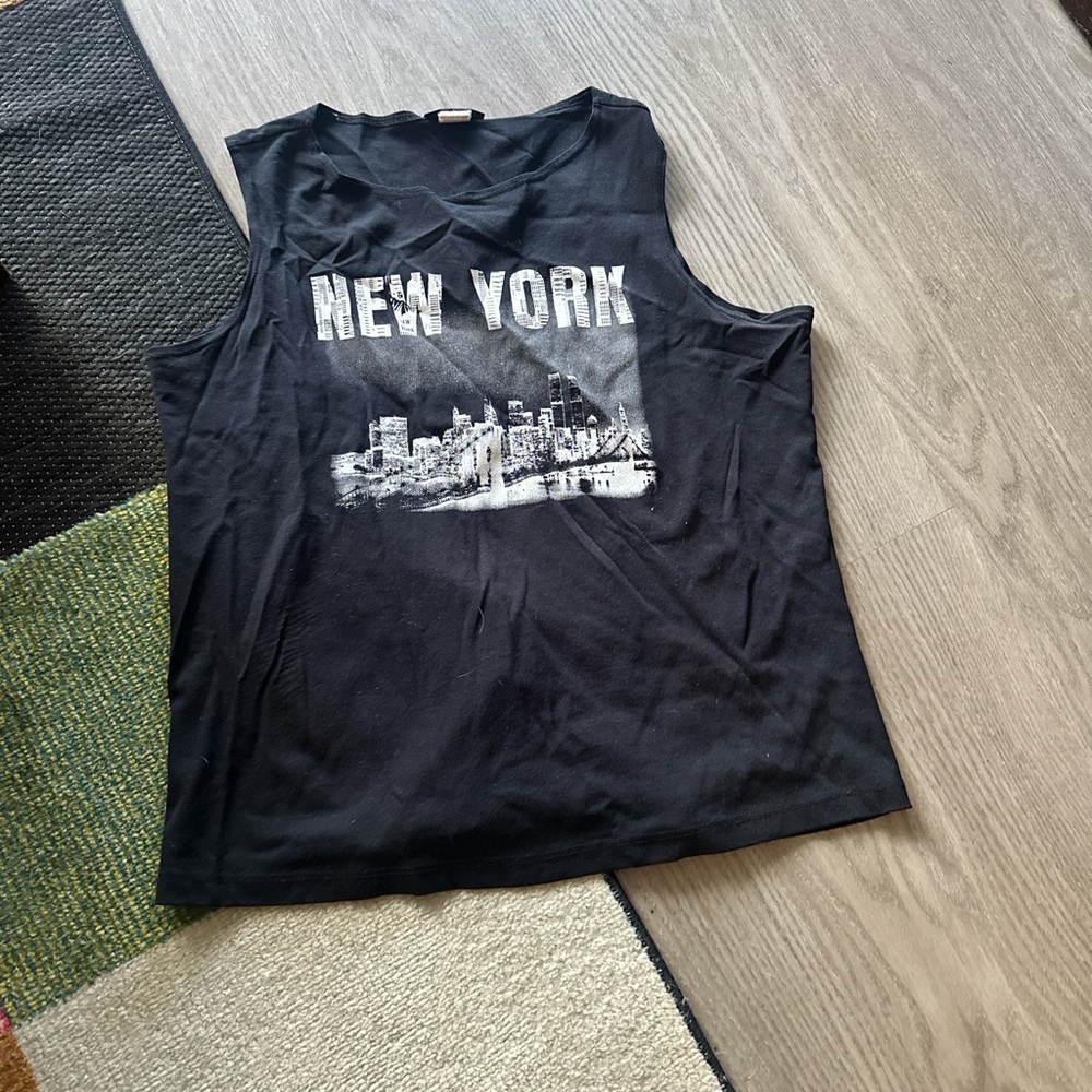 Black New York Graphic Tank Top